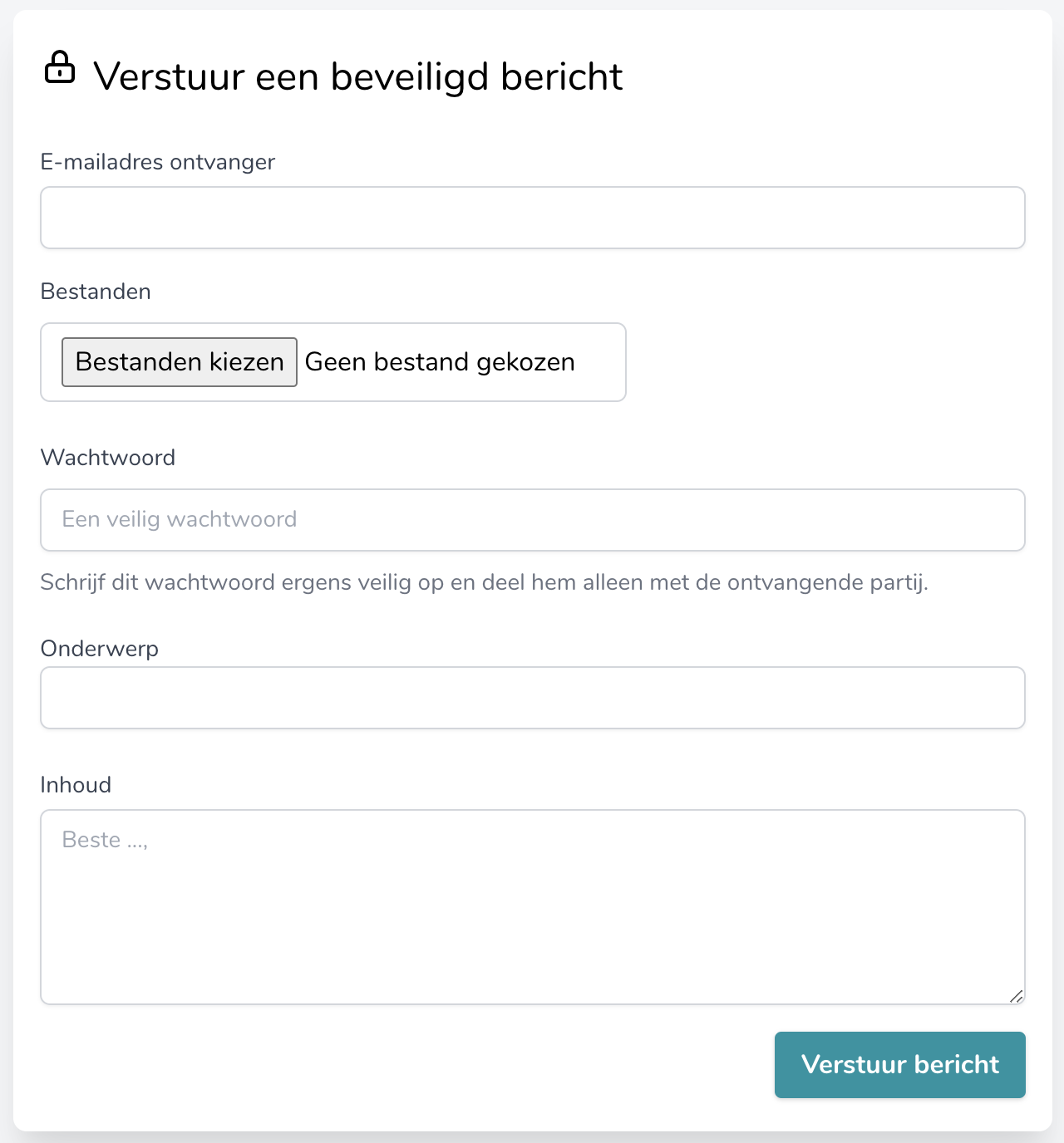 Safesent form example